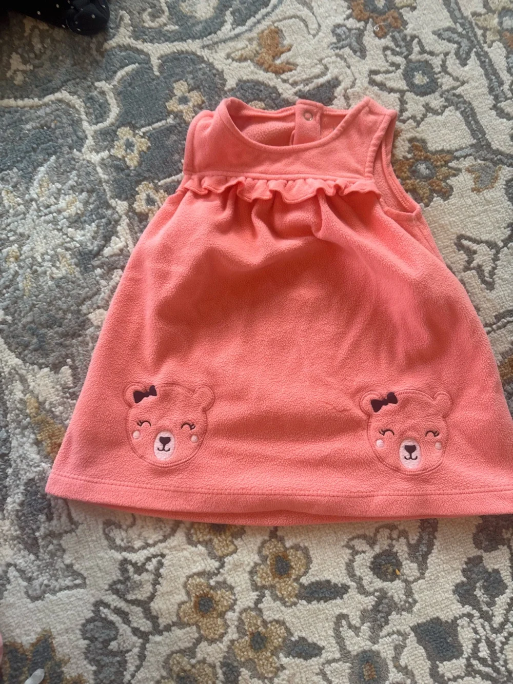 Carter's Coral Bear Appliqué Fleece Skirt